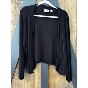 Chico’s Vintage Traveler’s Waist Length Jacket Size 3 Black Long Sleeve